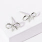 18K Gold Dipped 6mm Brass Wire Ribbon Bow Stud Earrings
