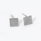 18K Gold Dipped 6mm Flat Square Stud Earrings