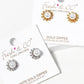 White Gold Dipped 6mm Pearl Flower Post Stud Earrings