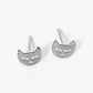 18K Gold Dipped 7mm Flat Cat Head Stud Earrings