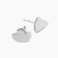 18K Gold Dipped 8mm Brass Flat Heart Stud Earrings