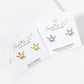 White Gold Dipped 8mm CZ Crown Stud Earrings