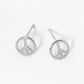 18K Gold Dipped 8mm Dainty Peace Sign Brass Stud Earrings
