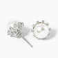White Gold Dipped 8mm Pearl With CZ Stones Post Stud Earrings