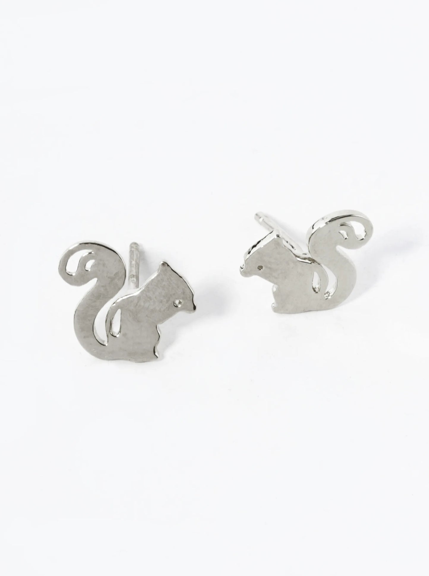 18K Gold Dipped 9mm Flat Squirrel Stud Earrings