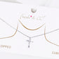 White Gold Dipped Baguette CZ Cross Pendant Delicate Necklace