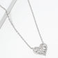 18k Gold Dipped Baguette CZ Pave Heart Pendant Necklace