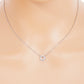 White Gold Dipped Bezel CZ Circle Pendant Delicate Necklace