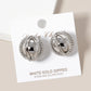 White Gold Dipped Brass Ball Stud Earrings