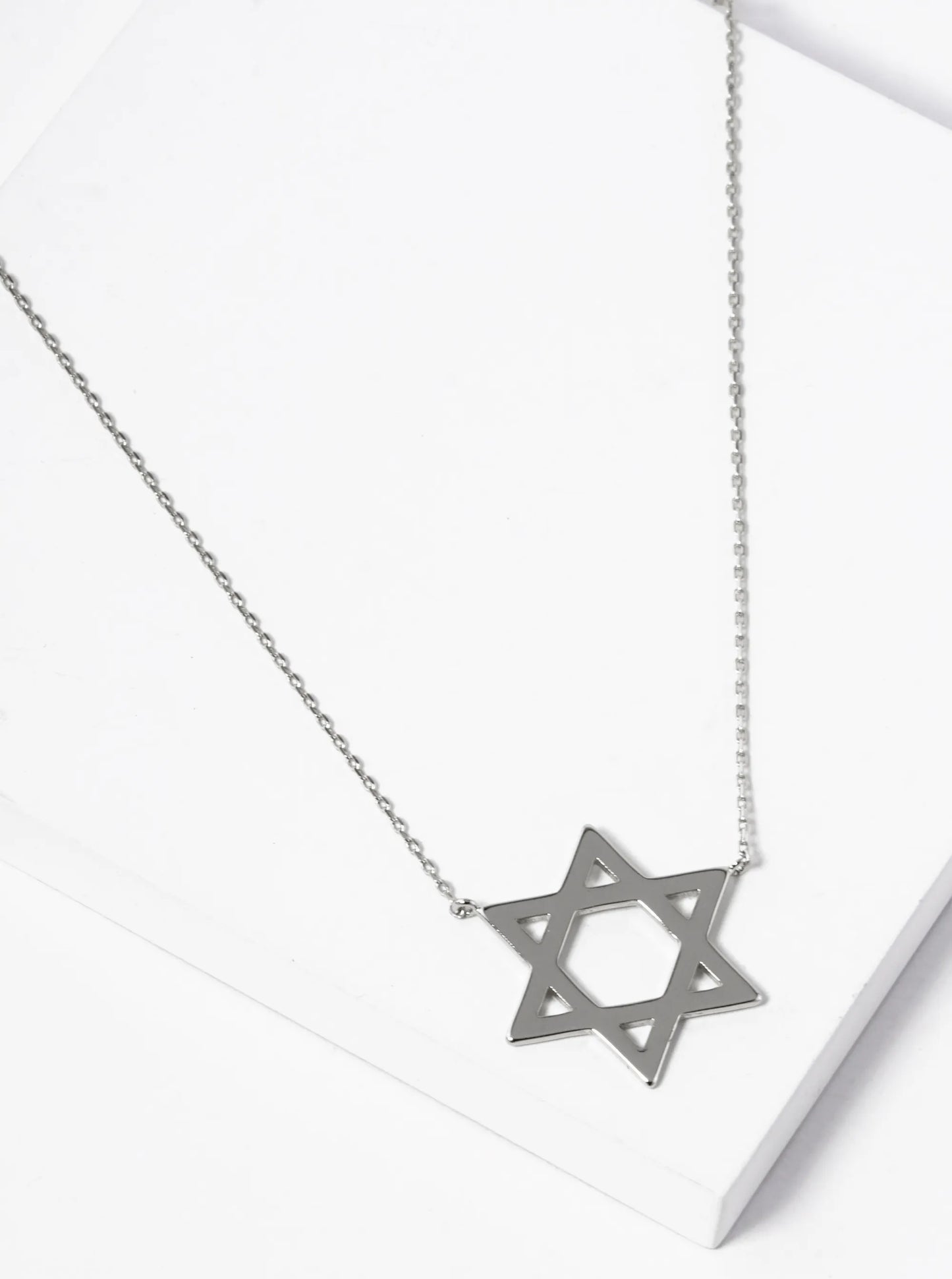 18k Gold Dipped Brass Star Of David Pendant Necklace