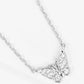 18K Gold Dipped CZ Butterfly Pendant Delicate Necklace
