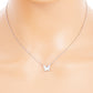White Gold Dipped CZ Butterfly Pendant Necklace