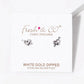 White Gold Dipped CZ Cupids Heart Stud Earrings