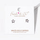 White Gold Dipped CZ Dainty Textured Star Stud Earrings