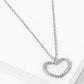 18K Gold Dipped CZ Pave 10mm Heart Pendant Necklace
