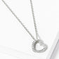 18K Gold Dipped CZ Pave 10mm Sideways Heart Pendant Necklace