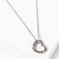 18K Gold Dipped CZ Pave 10mm Sideways Heart Pendant Necklace