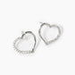 18K Gold Dipped CZ Pave 11mm Heart Stud Earrings