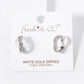 White Gold Dipped CZ Pave 12mm Wave Huggie Hoop Earrings