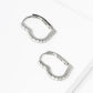 18k Gold Dipped CZ Pave 15mm Heart Huggie Hoop Earrings