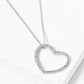 18K Gold Dipped CZ Pave 20mm Sideways Heart Pendant Necklace