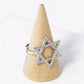 18K Gold Dipped CZ Pave 22mm Star Of David Adjustable Ring