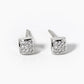 18k Gold Dipped CZ Pave 4mm Square Post Stud Earrings