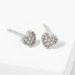 18k Gold Dipped CZ Pave 5mm Heart Stud Earrings