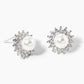 18k Gold Dipped CZ Pave 6mm Pearl Post Stud Earrings