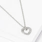 18K Gold Dipped CZ Pave 8mm Heart Pendant Necklace