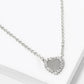 18K Gold Dipped CZ Pave 9mm Heart Pendant Necklace