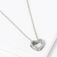 18K Gold Dipped CZ Pave 9mm Heart Pendant Necklace