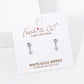 White Gold Dipped CZ Pave Arrow Stud  Earrings