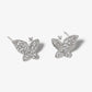 18K Gold Dipped CZ Pave Butterfly Stud Earrings
