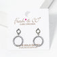 White Gold Dipped CZ Pave Circle Drop Post Earrings