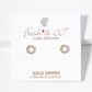 White Gold Dipped CZ Pave Circle Post Stud Earrings