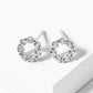 White Gold Dipped CZ Pave Circle Post Stud Earrings