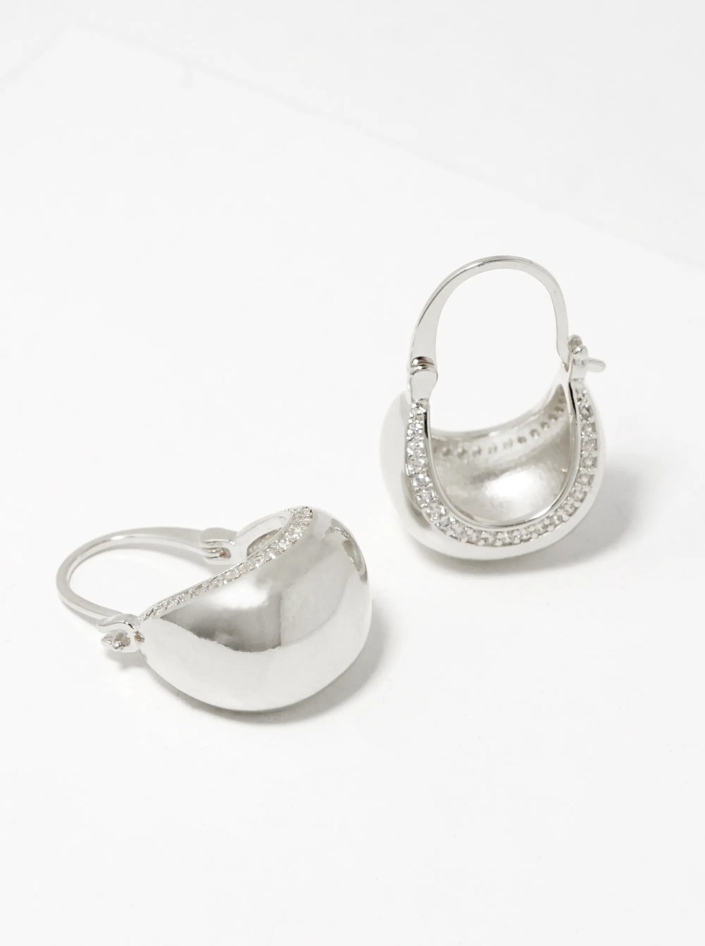 18k Gold Dipped CZ Pave Classic Dangle Earrings