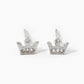 18k Gold Dipped CZ Pave Crown Stud Earrings