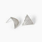 18k Gold Dipped CZ Pave Curved Triangle Stud Earrings
