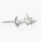 18k Gold Dipped CZ Pave Dainty Pearl Flower Stud Earrings