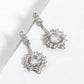 18k Gold Dipped CZ Pave Delicate Dangle Post Earrings