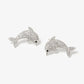 18k Gold Dipped CZ Pave Dolphin Stud Earrings