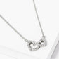 18K Gold Dipped CZ Pave Double Heart Pendant Necklace