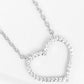 18K Gold Dipped CZ Pave Heart Pendant Necklace
