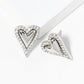 18k Gold Dipped CZ Pave Heart Post Stud Earrings