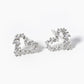 18k Gold Dipped CZ Pave Heart Post Stud Earrings