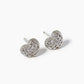 18k Gold Dipped CZ Pave Heart Post Stud Earrings