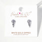 White Gold Dipped CZ Pave Ice Cream Cone Post Stud Earrings