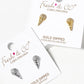 White Gold Dipped CZ Pave Ice Cream Cone Post Stud Earrings